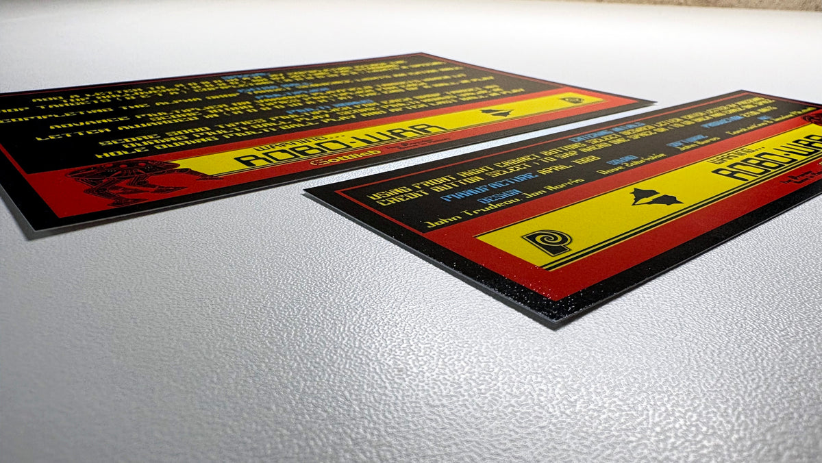 Cartes d'instructions custom apron flipper Gottlieb Robo-war 1988 Robowar (set de 2)