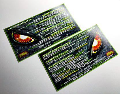 Custom apron instruction cards SEGA GODZILLA 1998 V1 (set of 2)