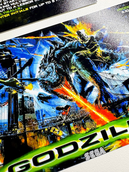 Tarjetas de instrucciones para apron personalizado SEGA GODZILLA 1998 V2 (juego de 2)