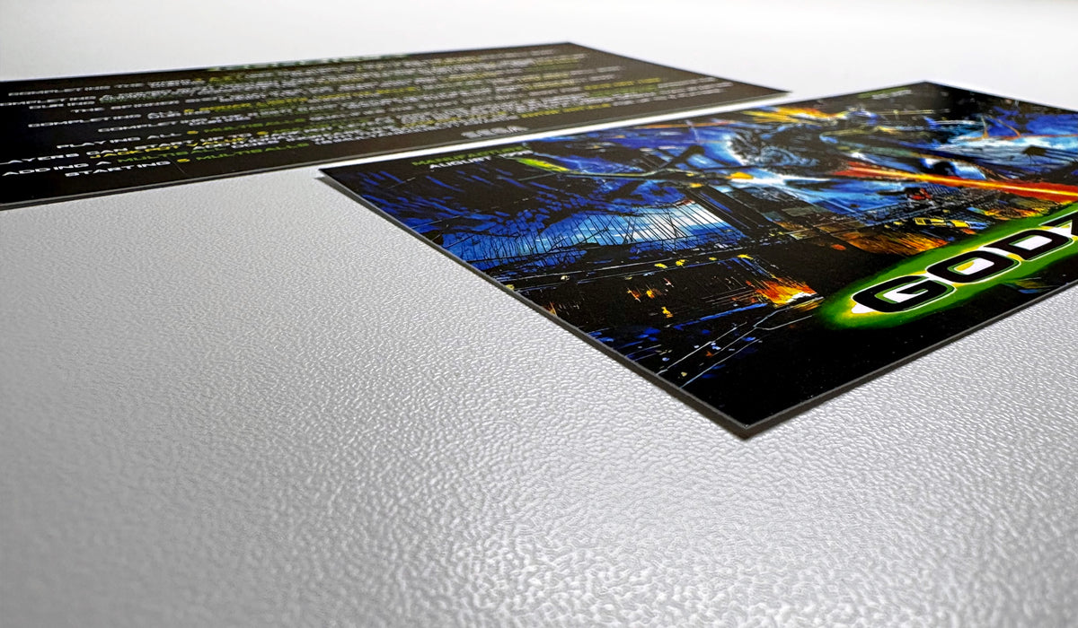 Tarjetas de instrucciones para apron personalizado SEGA GODZILLA 1998 V2 (juego de 2)