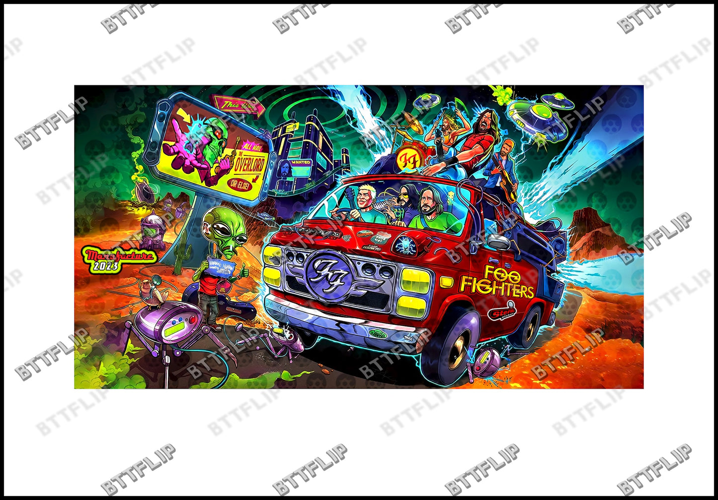 Stern Foo Fighters 2023 Carte Insider Flipper Custom Apron imprimée