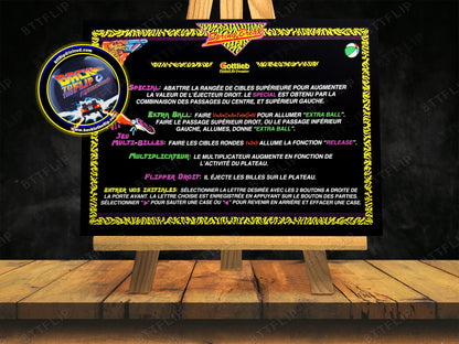 Instrucciones para tarjetas de juego Gottlieb Spring Break 1987, delantal personalizado de pinball, reglas impresas