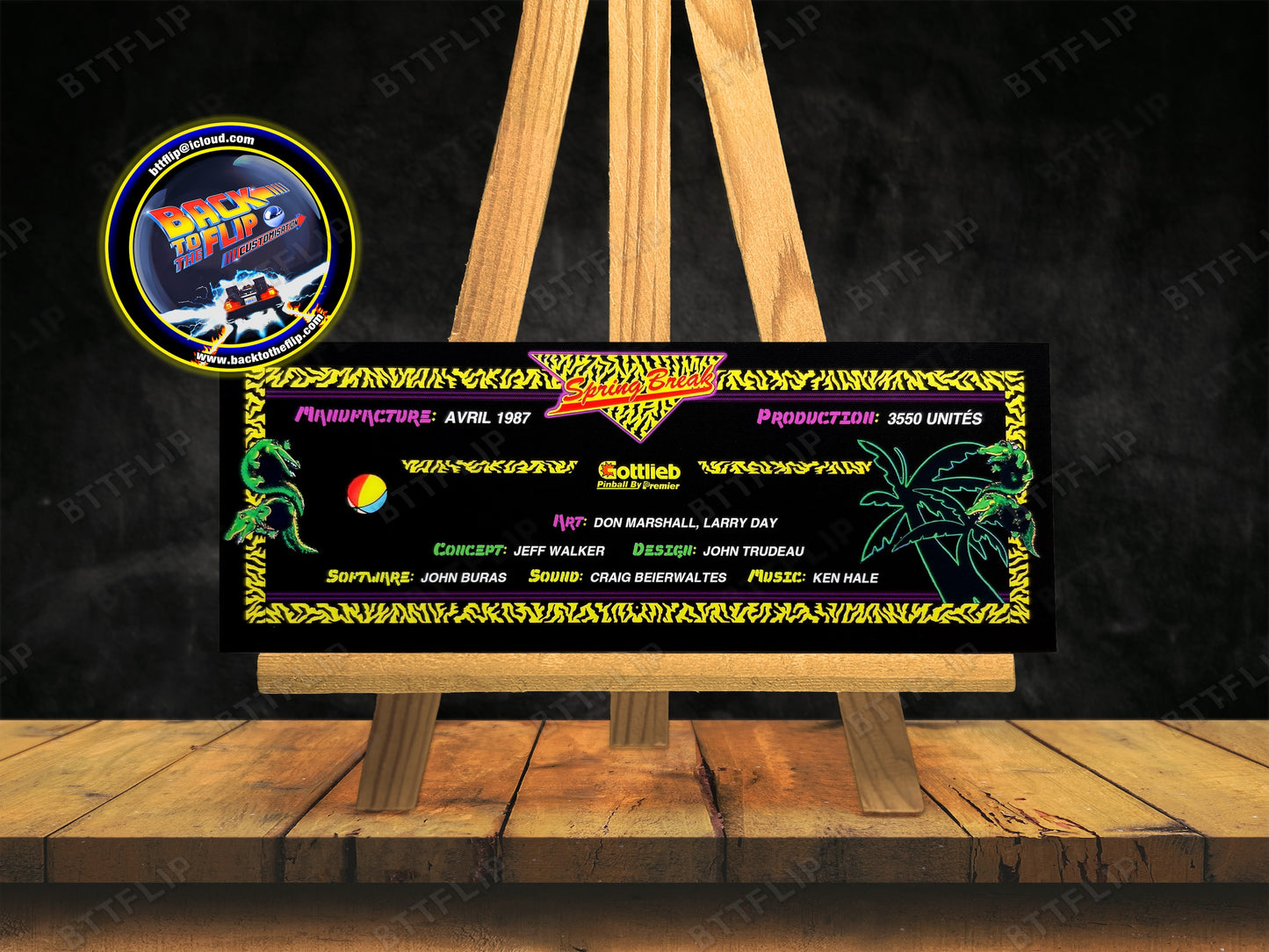 Instrucciones para tarjetas de juego Gottlieb Spring Break 1987, delantal personalizado de pinball, reglas impresas