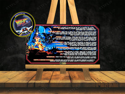 Data East Star Wars 1992 Juego Tarjetas Reglas Instrucciones Flipper Custom Apron V1