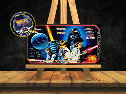 Data East Star Wars 1992 Juego Tarjetas Reglas Instrucciones Flipper Custom Apron V1