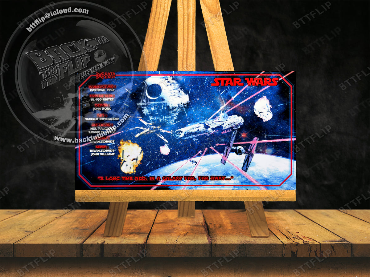 Custom apron instruction cards flipper Data East Star Wars 1992 V3