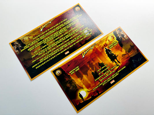 Cartes d'instructions custom apron flipper Stern Indiana Jones 2008 (set de 2)