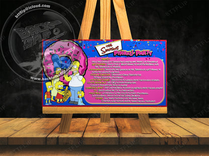 Cartes d'instructions custom apron flipper Stern The Simpsons Pinball Party 2003 (set de 2)