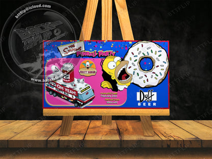 Cartes d'instructions custom apron flipper Stern The Simpsons Pinball Party 2003 (set de 2)