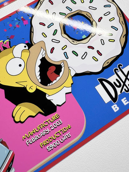 Cartes d'instructions custom apron flipper Stern The Simpsons Pinball Party 2003 (set de 2)