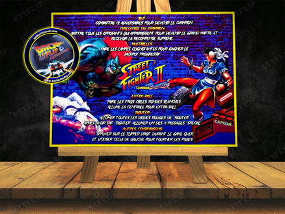 Gottlieb Street Fighter 1993 Game Cards Rules Instructions Pinball Custom Apron V1