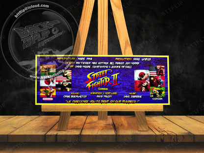 Custom apron instruction cards Gottlieb Street Fighter 1993 V1 (set of 2)