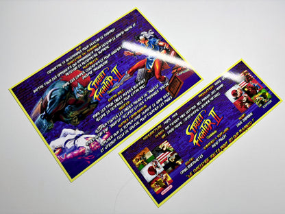 Custom apron instruction cards Gottlieb Street Fighter 1993 V1 (set of 2)