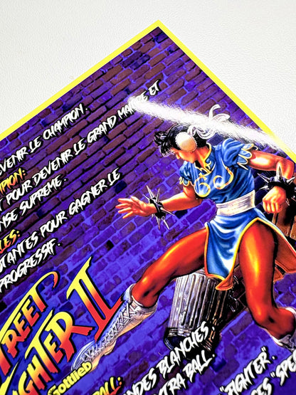 Custom apron instruction cards Gottlieb Street Fighter 1993 V1 (set of 2)