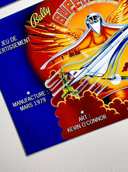Cartes d'instructions custom apron flipper Bally Supersonic 1979 V2 (set de 2)