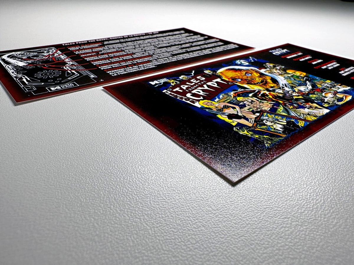 Cartes d'instructions custom apron flipper Data East Tales From The Crypt 1993 V4 (set de 2)