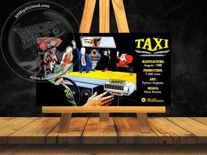 Cartes d'instructions custom apron flipper Williams Taxi 1988 V3 (set de 2)