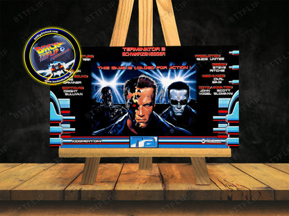 Williams T2 Terminator 2 1991 Juego Cartas reglas Instrucciones Pinball Custom Apron V3