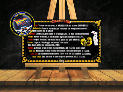 Bally Theatre Of Magic 1995 Juego Cartas Reglas Instrucciones Flipper Delantal Personalizado