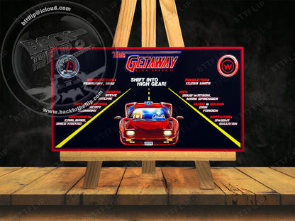 Williams The Getaway 1992 Game Cards Instructions Pinball Custom Apron Printed Rules V2