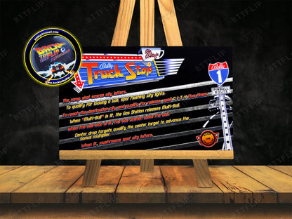 Bally Truck Stop 1988 Pinball Game Cards Rules Instructions Custom Apron
