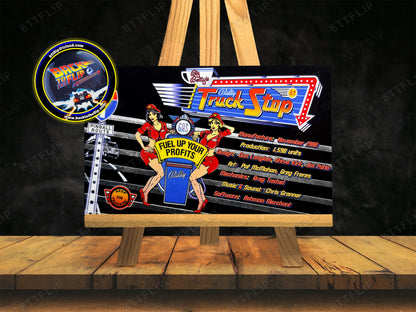 Bally Truck Stop 1988 Pinball Game Cards Rules Instructions Custom Apron