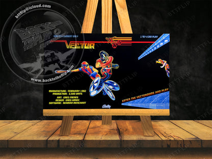 Instruction cards custom apron flipper Bally Vector 1982 (set of 2)