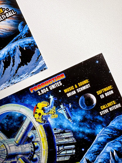 Cartes d'instructions custom apron flipper Williams Space Station 1987 (set de 2)