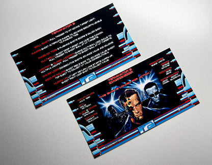 Cartes d'instructions custom apron flipper Williams T2 Terminator 2 1991 V3 (set de 2)