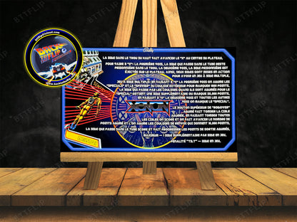Bally XENON 1980 Juego Cartas Reglas Instrucciones Pinball Custom Apron V2