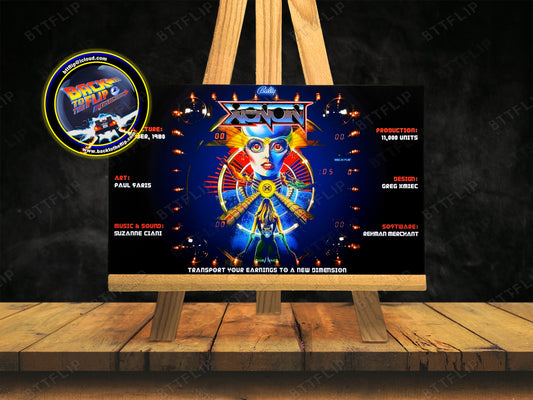 Bally XENON 1980 Pinball Game Cards Rules Instructions Custom Apron V3