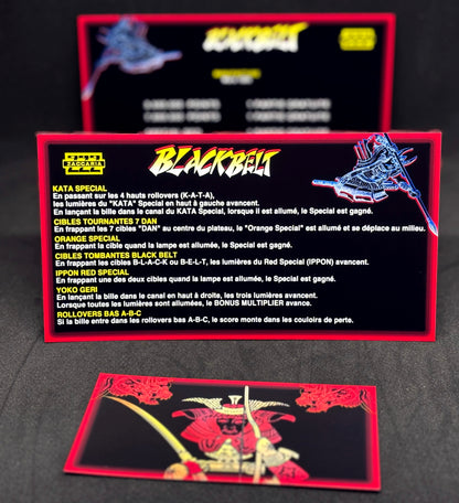 Custom instruction cards apron flipper Zaccaria Blackbelt 1986 (set of 3)
