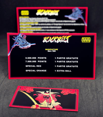 Custom instruction cards apron flipper Zaccaria Blackbelt 1986 (set of 3)